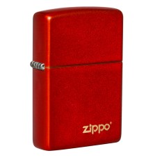 Зажигалка ZIPPO Classic с покрытием Metallic Red, латунь/сталь, красная, матовая, 38x13x57 мм