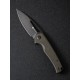 Складной нож SENCUT Mims 9Cr18MoV Steel Black Stonewashed Handle Dark Green Canvas Micarta