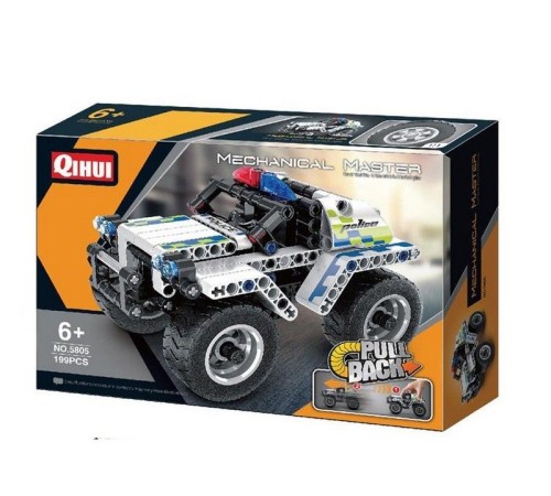Конструктор Qihui Mechanical Master Полицейский джип совместим с QH5806, инерционный (199 деталей)