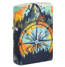 Зажигалка ZIPPO Compass с покрытием Glow In The Dark Green, латунь/сталь, разноцветная, 38x13x57 мм