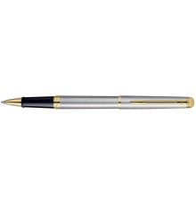 Роллерная ручка Waterman Hemisphere Essential Stainless Steel G.T. Детали дизайна - позолота 23К.