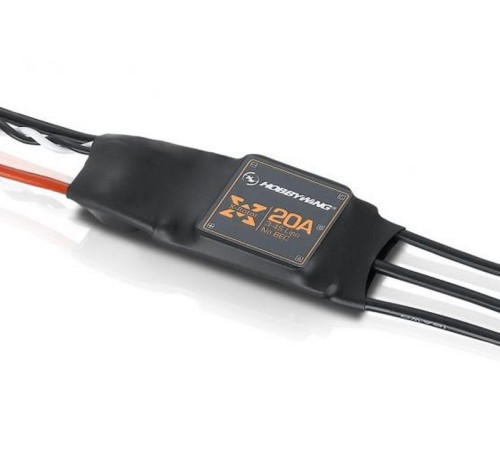 Бесколлекторный регулятор Hobbywing XRotor-20A-Wire Leaded (-, )