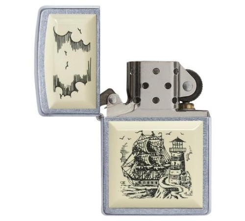 Зажигалка ZIPPO Classic с покрытием Street Chrome™, латунь/сталь, серебристая, 36x12x56 мм