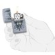 Зажигалка ZIPPO Viking Warrior с покрытием Street Chrome™, латунь/сталь, серебристая, 38x13x57 мм