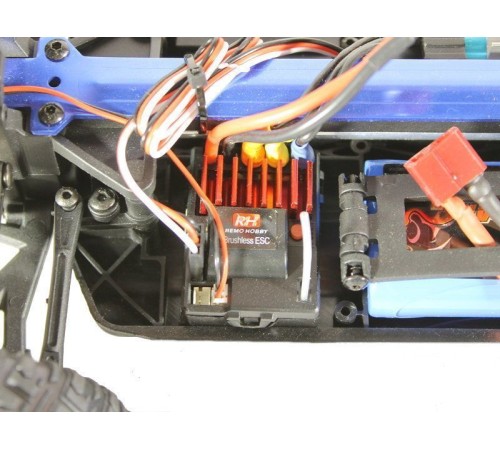 Радиоуправляемый монстр Remo Hobby SMAX Brushless V2.0 (синий) 4WD 2.4G 1/16 RTR