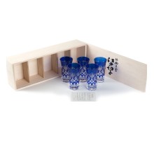 Набор стаканов TAJIMA GLASS Звезды 190 мл, лазурный, 5 шт
