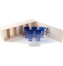 Набор стаканов TAJIMA GLASS Звезды 190 мл, лазурный, 5 шт