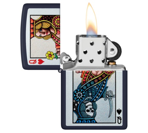 Зажигалка ZIPPO Queen Design с покрытием Navy Matte, латунь/сталь, синяя, матовая, 38x13x57 мм
