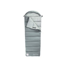 Ультралёгкий спальный мешок Naturehike CNK2350WS023 M300 хлопковый с капюшоном весна осень серый, молния слева