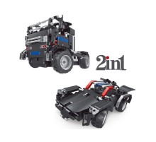 Р/У конструктор Qihui Mechanical Master 2 в 1 Тягач и Спорткар (486 деталей)
