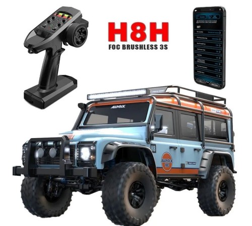 Радиоуправляемый краулер MJX Hyper Go H8H (голубой) Brushless 4WD 2.4G LED 1/8, без ЗУ и акб