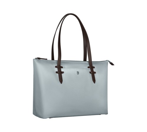 Сумка VICTORINOX Victoria Deluxe Business Tote, серо-синяя, нейлон/кожа, 47x15x31 см, 16 л