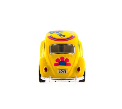 Машина Kinsmart 1967 Volkswagen Classical Beetle with printing инерция (1/12шт.) 1:32 б/к