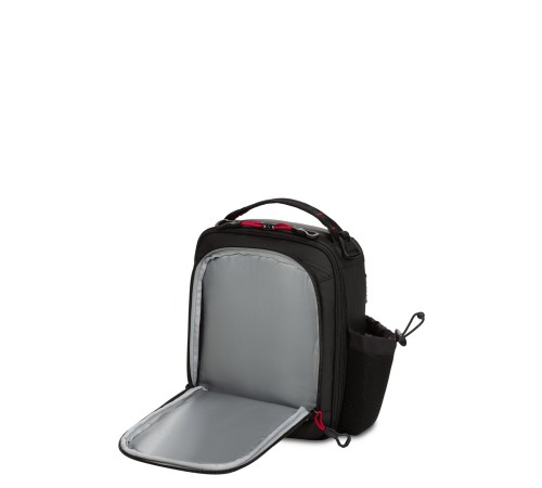 Термосумка для ланча SWISSGEAR, прорезиненный полиэстер 600D, черный/красный, 23х8х27 см, 5 л