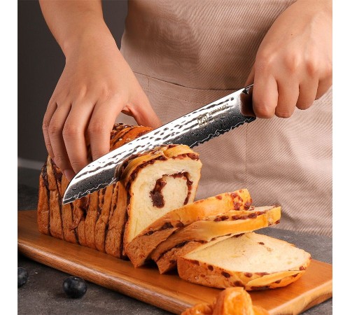Нож из дамасской стали для хлеба Keemake 8 Inch Bread Knife, разноцветный