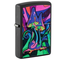 Зажигалка ZIPPO Counter Culture с покрытием Black Light, латунь/сталь, черная,матовая 38x13x57 мм