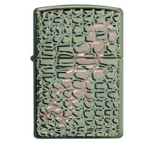 Зажигалка ZIPPO Armor™ с покрытием Chameleon™, латунь/сталь, зелёная, глянцевая, 38x13x57 мм