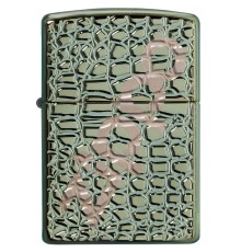 Зажигалка ZIPPO Armor™ с покрытием Chameleon™, латунь/сталь, зелёная, глянцевая, 38x13x57 мм