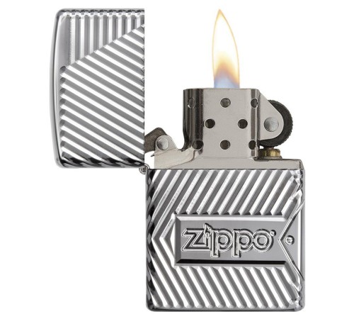 Зажигалка ZIPPO Armor® с покрытием High Polish Chrome, латунь/сталь, серебристая, 38x13x57 мм