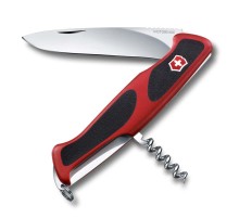 Нож перочинный VICTORINOX RangerGrip 52, 130 мм, 5 функций, с фиксатором лезвия, красный с чёрным