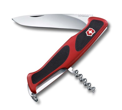 Нож перочинный VICTORINOX RangerGrip 52, 130 мм, 5 функций, с фиксатором лезвия, красный с чёрным