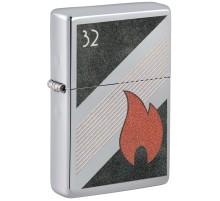 Зажигалка ZIPPO Vintage с покрытием High Polish Chrome, латунь/сталь, серебристая, 38x13x57 мм