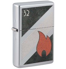 Зажигалка ZIPPO Vintage с покрытием High Polish Chrome, латунь/сталь, серебристая, 38x13x57 мм
