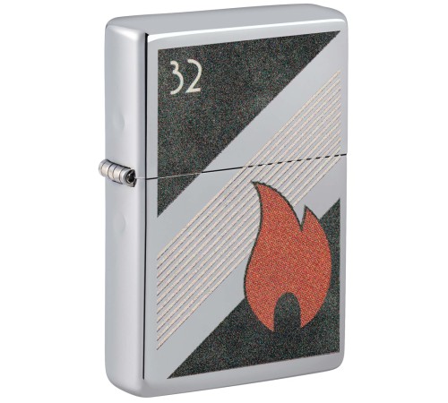 Зажигалка ZIPPO Vintage с покрытием High Polish Chrome, латунь/сталь, серебристая, 38x13x57 мм