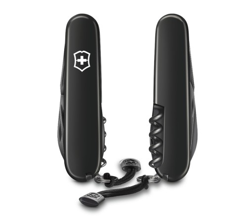 Нож перочинный VICTORINOX Spartan Onyx Black, 91 мм, 12 функций, чёрный, со шнурком в комплекте