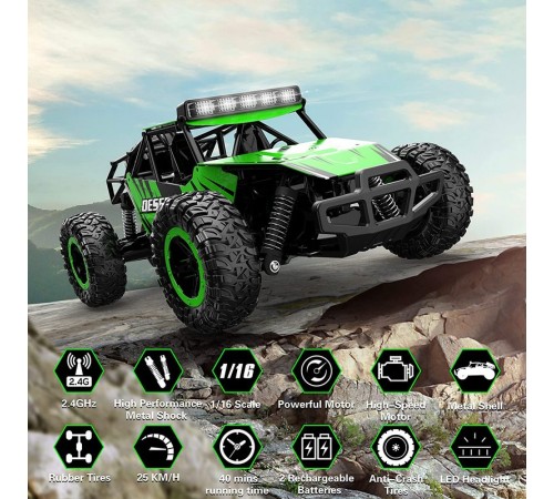 Радиоуправляемый внедорожник Volantex RC Desert King зеленый 4WD 2.4G 1/16 RTR