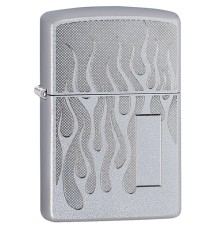 Зажигалка ZIPPO с покрытием Satin Chrome, латунь/сталь, серебристая, матовая, 38x13x57 мм