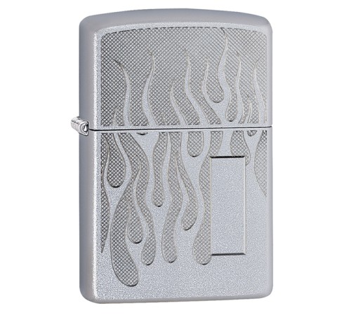 Зажигалка ZIPPO с покрытием Satin Chrome, латунь/сталь, серебристая, матовая, 38x13x57 мм