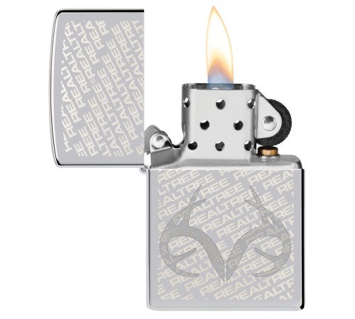 Зажигалка ZIPPO Reatree® с покрытием High Polish Chrome, латунь/сталь, серебристая, 38x13x57 мм