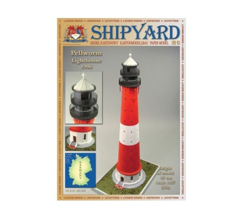 Сборная картонная модель Shipyard маяк Pellworm Lighthouse (№61), 1/87