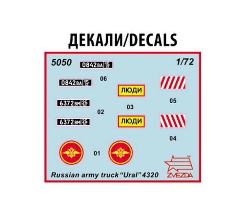 Сборная модель ZVEZDA Российский армейский грузовик 
