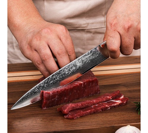 Нож разделочный из дамасской стали Keemake 8 Inch Carving Knife, черный