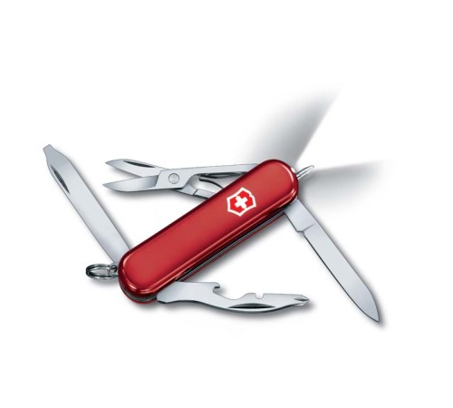 Нож-брелок VICTORINOX Midnight Manager, 58 мм, 10 функций, красный