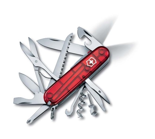 Нож перочинный VICTORINOX Huntsman Lite, 91 мм, 21 функция, полупрозрачный красный