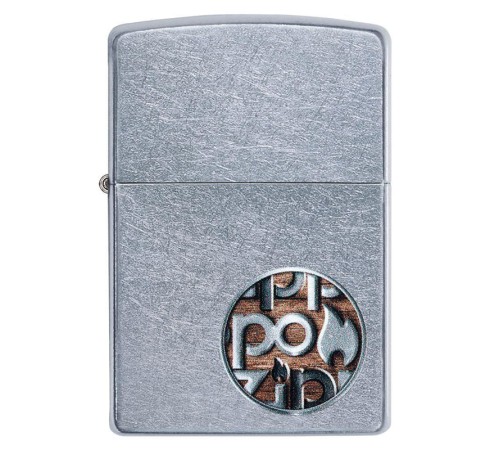 Зажигалка ZIPPO Button с покрытием Street Chrome™, латунь/сталь, серебристая, матовая, 38x13x57 мм
