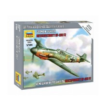Сборная модель ZVEZDA Немецкий истребитель Мессершмитт BF-109F2, 1/144