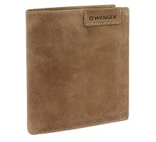 Портмоне WENGER Wildspitz, коричневый, кожа нубук, 10×2×12,5 см