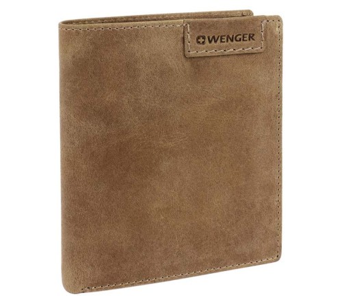 Портмоне WENGER Wildspitz, коричневый, кожа нубук, 10×2×12,5 см