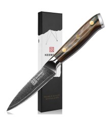 Нож из дамасской стали для овощей Keemake 3,5 Inch Paring Knife, бежевый