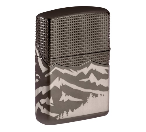 Зажигалка ZIPPO Armor™ с покрытием High Polish Black Ice®, латунь/сталь, чёрная, 38x13x57 мм