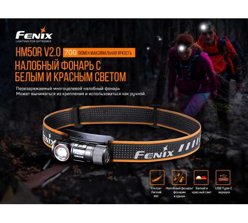 Налобный фонарь Fenix HM50R V2.0, HM50RV20