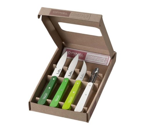 Набор ножей Opinel Les Essentiels Primavera, нержавеющая сталь, (4 шт./уп.), 001709