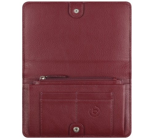 Кошелёк женский BUGATTI Lady Top, красный, натуральная воловья кожа, 19,5х2х11,2 см