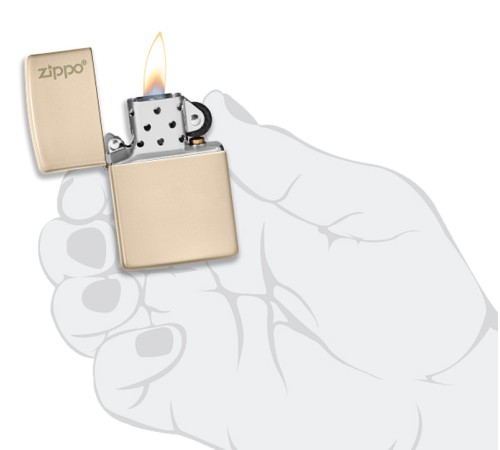 Зажигалка ZIPPO Classic с покрытием Flat Sand, латунь/сталь, бежевая, матовая, 38x13x57 мм
