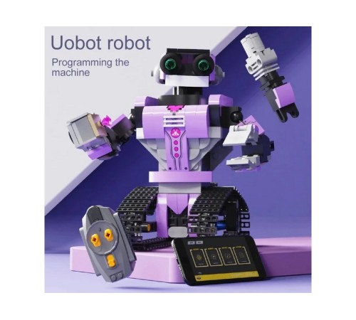 Радиоуправляемый конструктор RCM робот UOBOT, фиолетовый (318 деталей)