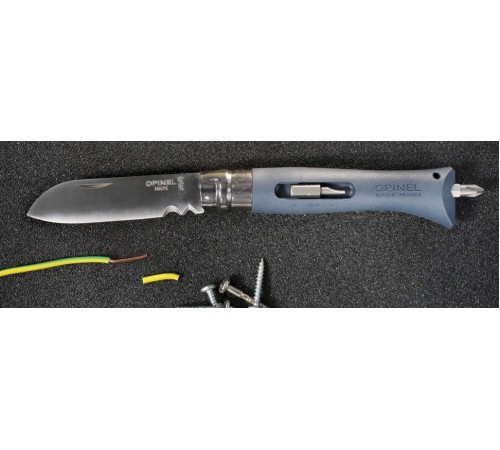 Набор-дисплей Opinel, 12 ножей №9 DIY из нержав стали, 6 серых + 6 желтых, 001805